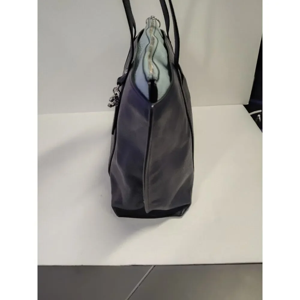 Coach 1573 May Pebble Leather Tote Navy Midnight Blue Shoulder Bag